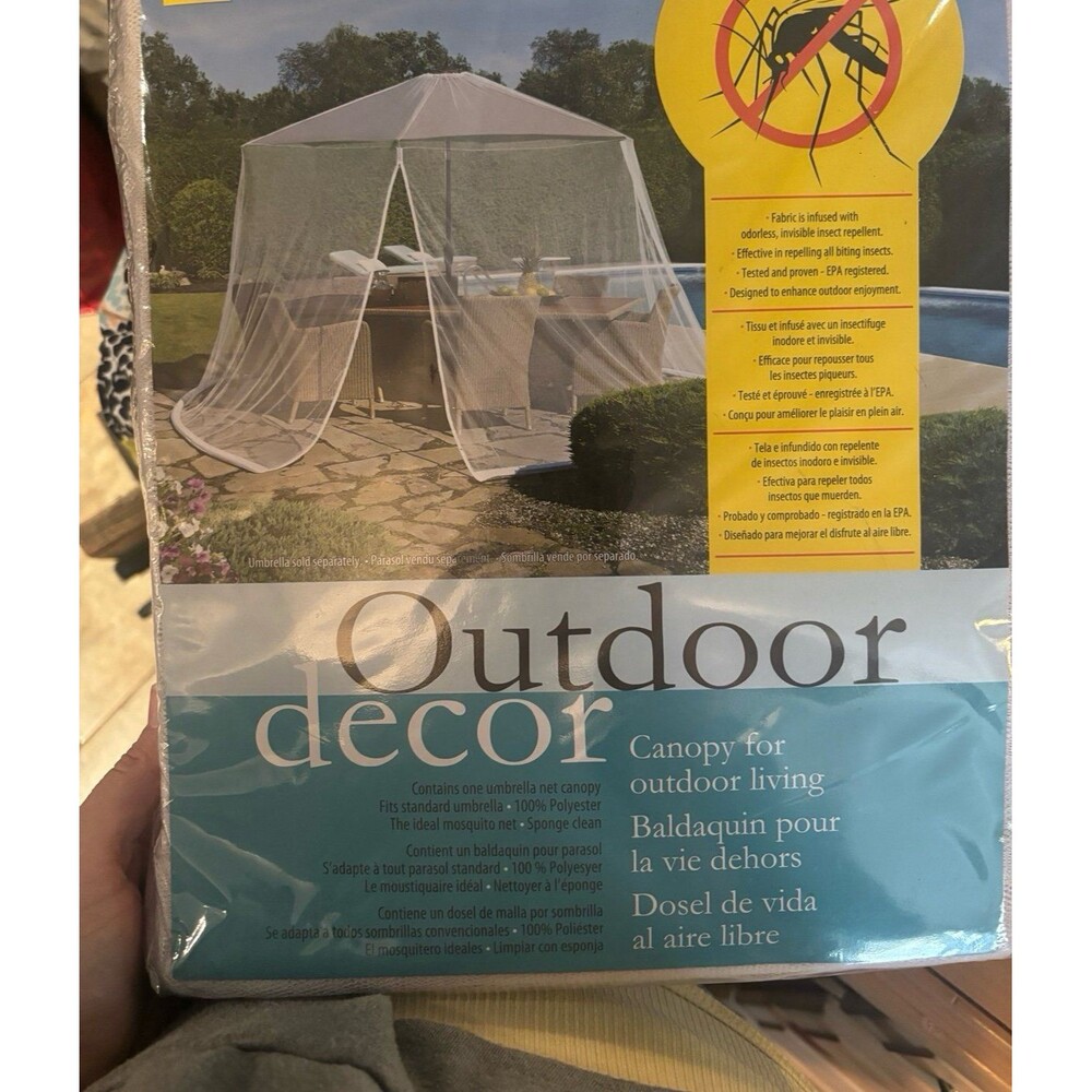 BrylaneHome Mesh Mosquito Umbrella Canopy - White NEW RETAILS $50 NEW